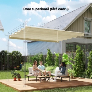 Tettuccio di Ricambio per Gazebo 3x3 m con 10 Fori di Drenaggio Grigio - Img 2