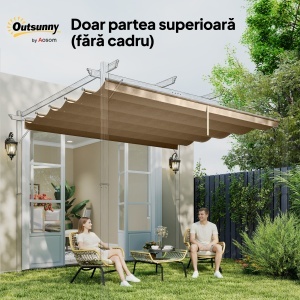 Tettuccio di Ricambio per Gazebo 3x3 m con 10 Fori di Drenaggio Grigio - Img 7