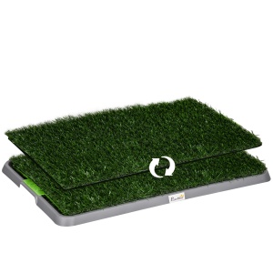 Toaletă pentru Câini, Iarbă Artificială pentru Câini cu Tavă pentru Antrenamentul la Oliță, 67x41 cm, Verde