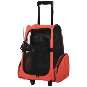 trolley 2 in 1 pentru animale, 35x27x49cm, rosu