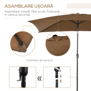 Umbrela de Gradina Dreptunghiulara 195×295 cm – Alb - Img 6