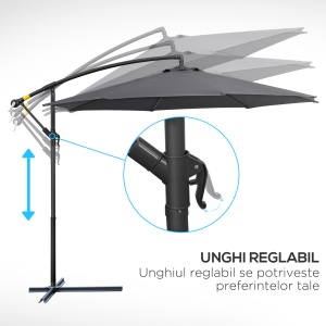 Umbrela pentru Gradina Brat Deluxe Inclinabila cu Manivela, Φ3m - Img 5
