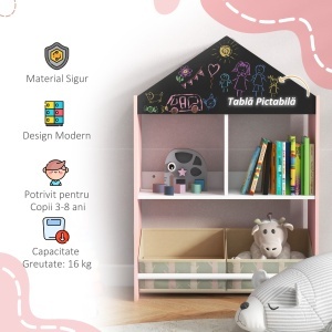 Unitate de depozitare a jucariilor pentru copii sertare rafturi detasabile pentru dormitorul copiilor sufragerie decor pentru cresa roz - Img 7