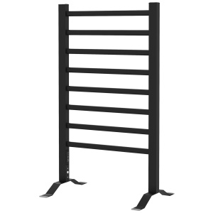 Uscător Electric de Prosoape, Cuier Încălzit cu 8 Bare și Temporizator de 2 sau 4 Ore, 53x35x90 cm, Negru
