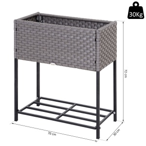 vas de flori, cu raft, 70x30x72cm, gri - Img 3