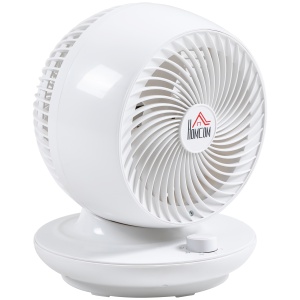 Ventilator pentru flux de aer cu 3 viteze, oscilare la 70° inclinare la 90°, ventilator personal de pus pe masa pentru camera de zi, dormitor, birou, negru si alb