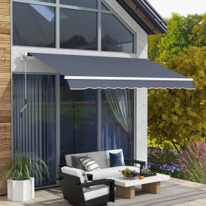3,6 x 2,5 m Copertină Retractabilă cu Manivelă pentru Terasă, Grădină, Alb Crem - Img 8