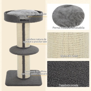 81cm Stalp de zgariere multi-activitate cu perna coloana in sisal Miel casmir - Img 4