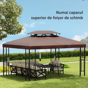 Acoperis de Schimb pentru Gazebo de Gradina, Impermeabil, Dublu Strat, 3x4 m - Img 8