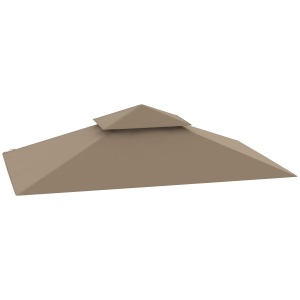 Acoperiș de Schimb pentru Pergolă cu 2 Nivele și Buzunare de Colț, 160 g/m², UV50+, 244x152 cm, Kaki - Img 1