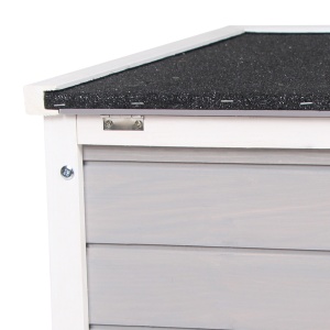 Adapost mic, din lemn, pentru iepuri, casuta pentru porcusori de Guineea, gri 46x39x30 cm - Img 9