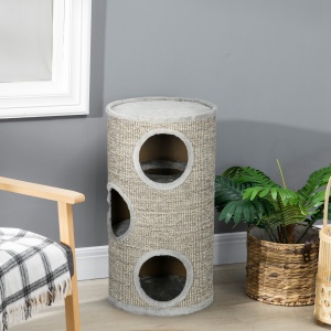Ansamblu pentru pisici, Turn din Sisal pentru animale de companie cu planforme cu invelis moale - Img 8