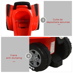 ATV jucarie pentru copii, 18 – 36 luni, licenta GOODYEAR lumini si sunete, rosu - Img 6