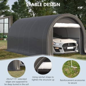 Auto‑Garaj 3×5 m – Sopron Depozitare Portabil cu Usa Mare si Copertina pe Fermoar - Img 5