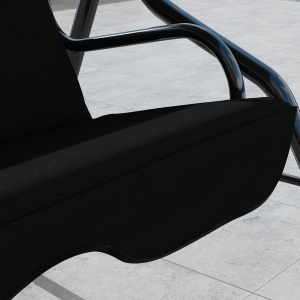 Balansoar de Grădină 3 Locuri cu Acoperiș Reglabil și Perne Moi din Poliester, Capacitate 240 kg, 170x110x153 cm, Negru - Img 8