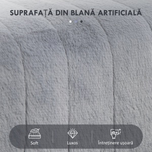 Bancă de Pat Tapițată și Lemn, Bancă de Intrare cu Picioare Metalice, 82x30x47 cm, Gri - Img 4
