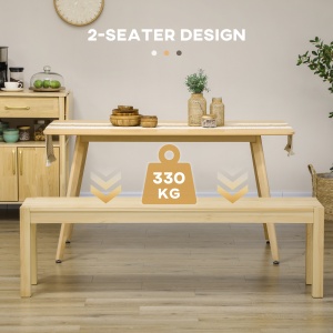 Banca din Lemn 150 cm – 3 Persoane, pentru Sufragerie/Bucatarie - Img 4