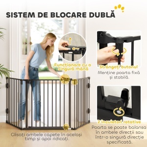 Bariera Siguranta Pliabila – Neagra, Pentru Caini, inchidere Automata - Img 5