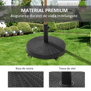 Baza Umbrela 38‑48 mm Negru Rasina+Otel 52×41 cm - Img 7