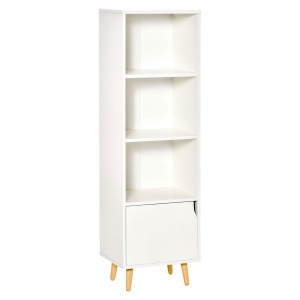 Biblioteca Alba – 40×30×129,5 cm cu Rafturi & Dulapior - Img 1