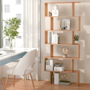 biblioteca cu 6 rafturi, design modern, 80x23x192cm - Img 2