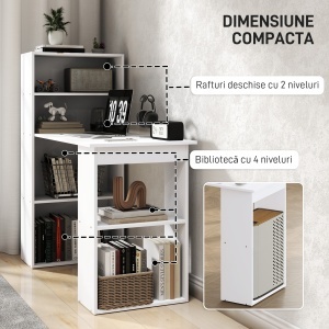 birou modern cu biblioteca 120x55x120cm - Img 5