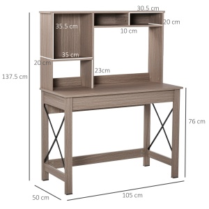 birou raft cu biblioteca, 105x50x137,5cm - Img 3