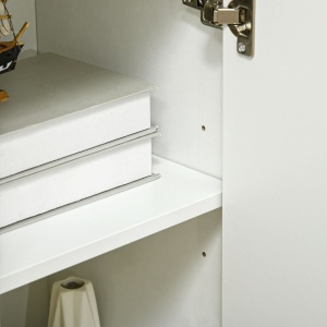 Bufet 90×80 cm – Alb, PAL & Lemn de Pin, Design Elegant - Img 8