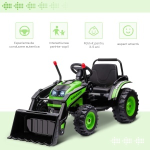 Buldozer Jucarie pentru Copii 3-5 Ani, Verde - Img 4