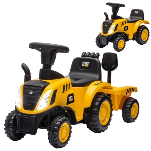 Camion, Excavator Jucărie pentru Copii 12-36 Luni cu Cupă și Remorcă Integrate, 91x29x44 cm, Galben