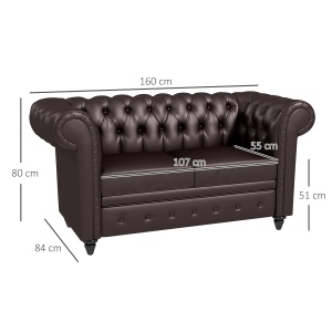 Canapea 2 Locuri – Chesterfield Piele Ecologica - Img 3