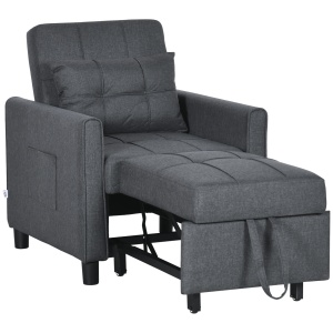 Canapea Extensibila 3-in-1 – Pat, Fotoliu & sezlong Cu Spatar Reglabil - Img 1