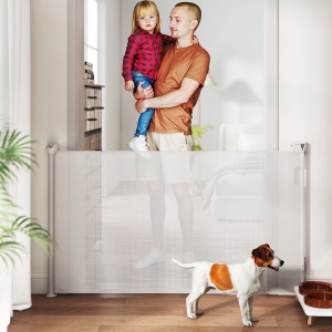 Cancel pentru câini mici extensibil 0-144 cm și retractabil cu blocare automată, Alb - Img 2