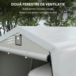 Carport 3,3×6,2 m – Garaj Cort Portabil cu Ventilatie & Copertina - Img 7