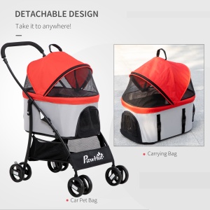 Carucior Animale 3-in-1 – Caini & Pisici, Geanta Detasabila - Img 5