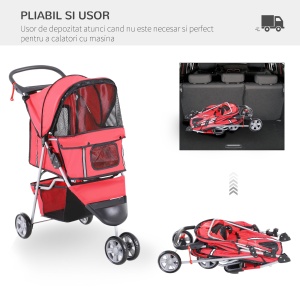 Carucior Animale pentru plimbari 75×45×97 cm - Img 5