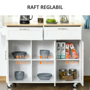 Carucior Bucatarie Multifunctional cu Sertare & Usi, 121×46×91 cm - Img 5