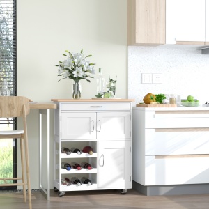 carucior bucatarie, suport pentru sticle, 67x37x87cm - Img 3