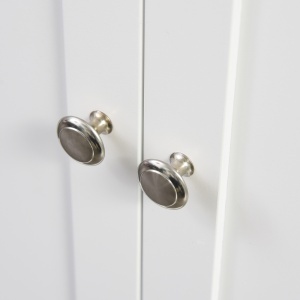 Carucior de bucatarie suport condimente cu 3 niveluri si 4 roti din MDF si PAL, 89x45x89.5cm, alb - Img 9