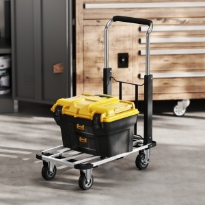 Cărucior Portapachete Pliabil cu Platformă Extensibilă, Capacitate 150 kg, Mâner Reglabil, Argintiu - Img 9