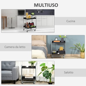 carucior rulant, utilitar, 2 rafturi 63x40.4x83.5 cm - Img 5