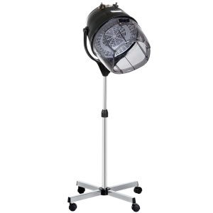 Cască de Uscat Părul cu Înălțime Reglabilă, Cască pentru Păr cu Timer și Roți Pivotante, 65x65x115-165 cm, Negru - Img 1