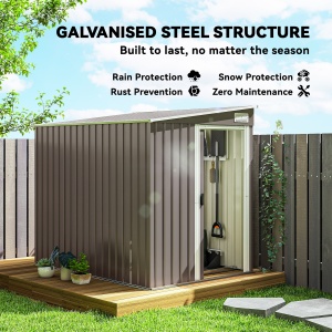 Căsuță de Grădină din Metal 1.5x2m Ușă Glisantă Gri Deschis - Img 4