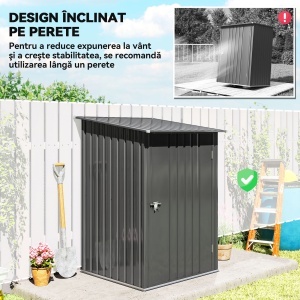 Casuta Gradina 100×103×160 cm – Lamiera Otel cu incuietoare - Img 6