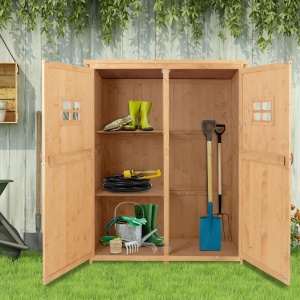 Casuta pentru gradina din lemn de brad, cu rafturi 127.5x50x164 - Img 8