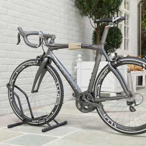 Cavalet pentru Biciclete pentru Anvelope, Suport de Bicicletă de Podea din Oțel, 59x41x38 cm, Negru - Img 2