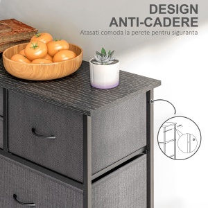 Comoda cu Sertare pentru Dormitor, Negru - Img 6