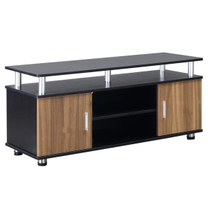 Comodă cu Suport TV cu Dulap și Etajere, Dulăpior pentru Salon și Sufragerie, 120x40x52.2 cm, Negru - Img 1