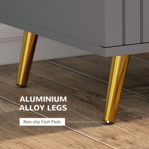 Comodă pentru Dormitor, Dulap Modern cu 3 Sertare, Sertar de Depozitare cu Picioare din Aluminiu, 60x40x71.5 cm, Gri Închis - Img 5