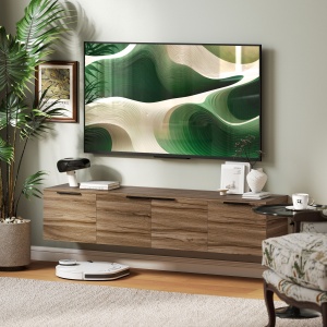 Comodă TV de până la 65" Stil Industrial cu 3 Dulapuri, Maro - Img 9